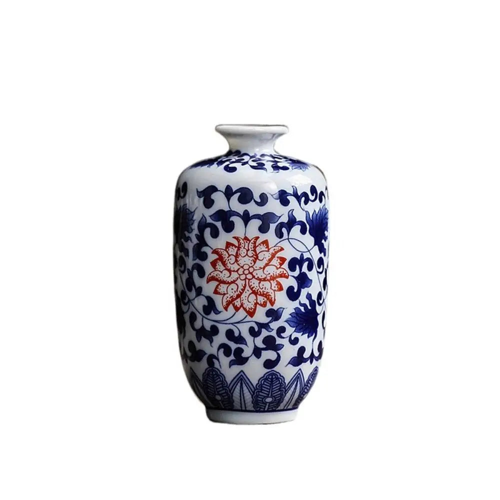 vases antiques porcelaine bleu blanc floral classique décoration intérieure vintage traditionnelpeonies handpainted officeornament