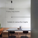 lampe suspendue moderne minimaliste noir blanc lisse mat 120cm adjustable oeilletsflux249 2000v90 260