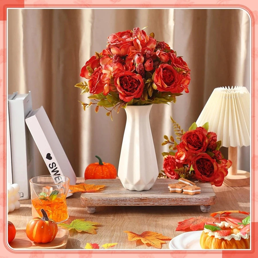 décoration intérieure bouquet fleurs artificielles pivoine rose blanche rouge romantique élégant vase transparent jardins