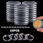 boîtes rangement pièces transparentes rondes modernes 20mm 25mm 27mm 30mm 35mm 40mm 45mm 50mm