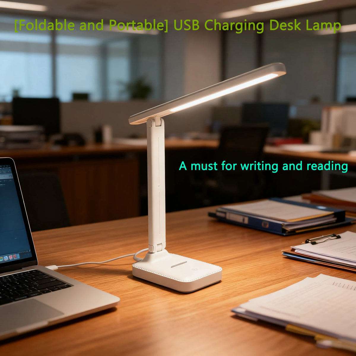 lampe pliable rechargeable led moderne blanc port usb porte telephone