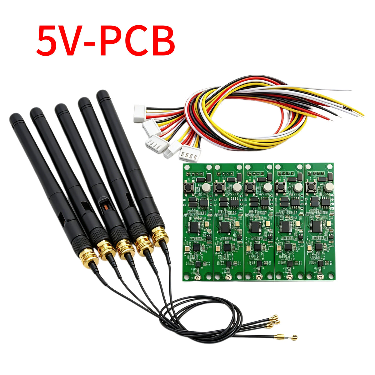 contrôleur dmx512 sans fil pcb vert antenne noire câbles colorés électronique technologie dmx