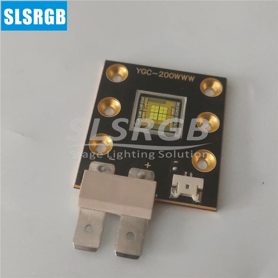 projecteur led 200w lumineux noir doré dmx scène dj connecteurs
