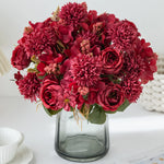 bouquet fleurs artificielles rose orange violet rouge blanc décoration intérieure vase floral champêtre