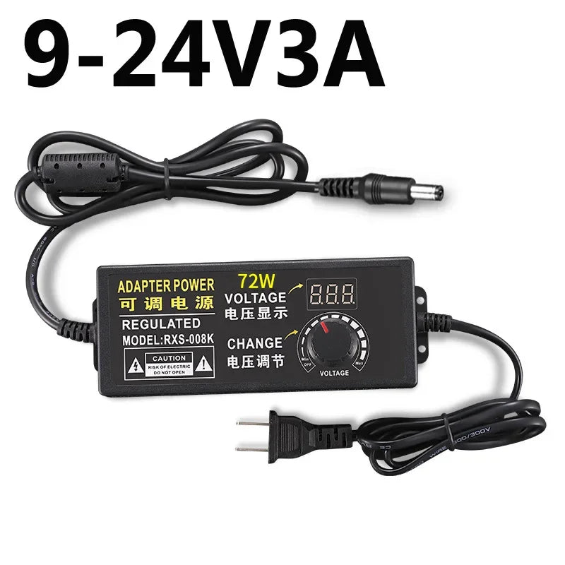 adaptateur électrique réglable tension sortie 3v 12v 24v entrée ac 100v 240v certification rohs