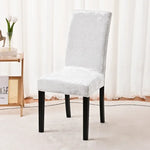 housses chaise velours moderne beige gris blanc élastiques amovibles extérieur fauteuil polyester spandex