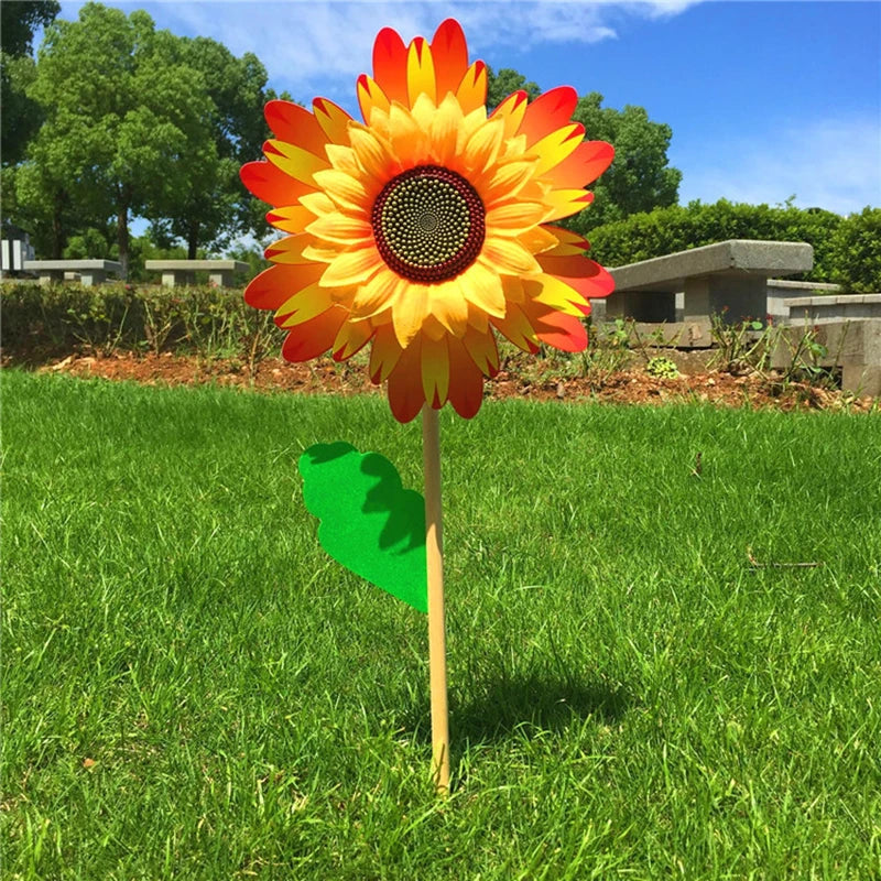 fleur artificielle jaune rouge verte bleu rayonnante moderne décoration extérieure tige bois feuille verteextérieur