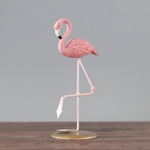 décoration maison oiseau flamant rose résine réaliste détail fin base plateau