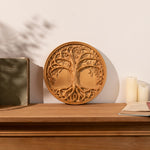 décoration murale arbre sculpté plaque bois naturel artisanal chambre salon opaque support