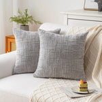 housses coussin texturées polyester géométrique moderne bohème gris beige respectueux environnement opaques