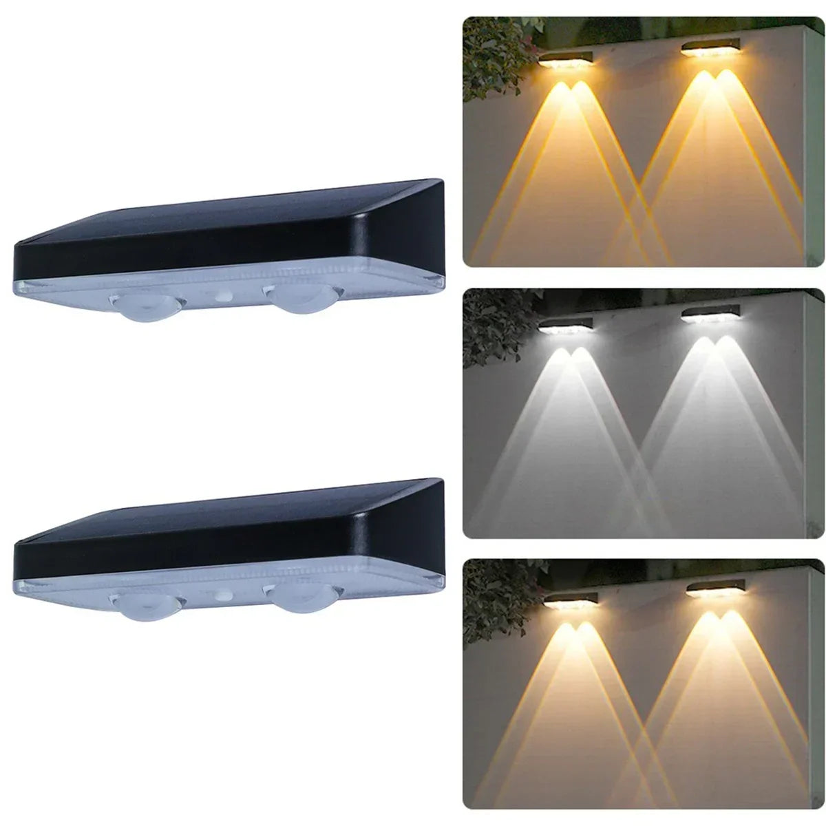 applique murale solaire moderne noire lumières led ip65 étanche cale