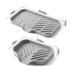 rangement silicone évier moderne éponge savon flacons minimaliste multifonction pliable gris texturé