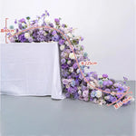 guirlande florale artificielle violette décoration mariage anniversaire extérieur moderne 40x225cm transparente festive