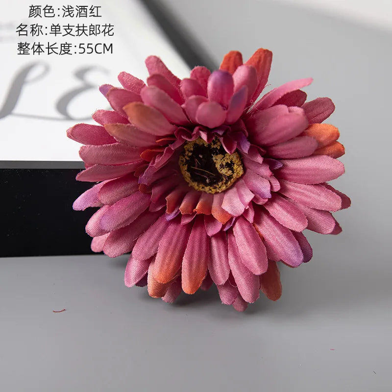 décoration intérieure branchettes gerbera soie rose blanche rouge modernes 55cm fête anniversaire maison