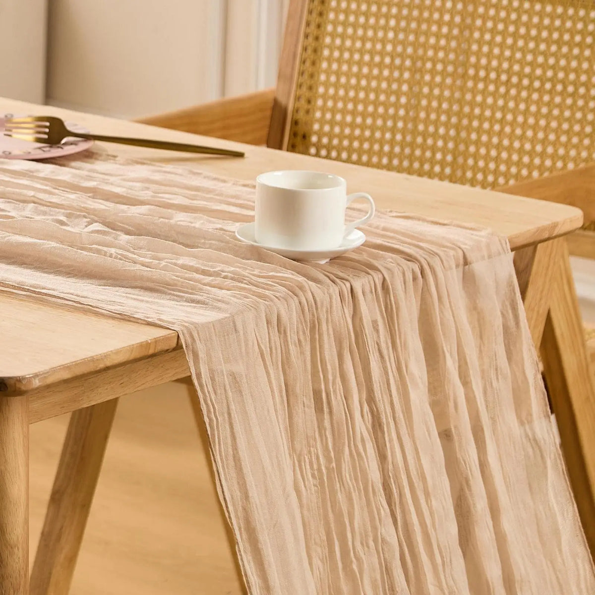 serviette table beige clair rayures fines moderne décoration table banquet