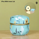 pot thé verre vintage poignée motif fleurs boisson rangement