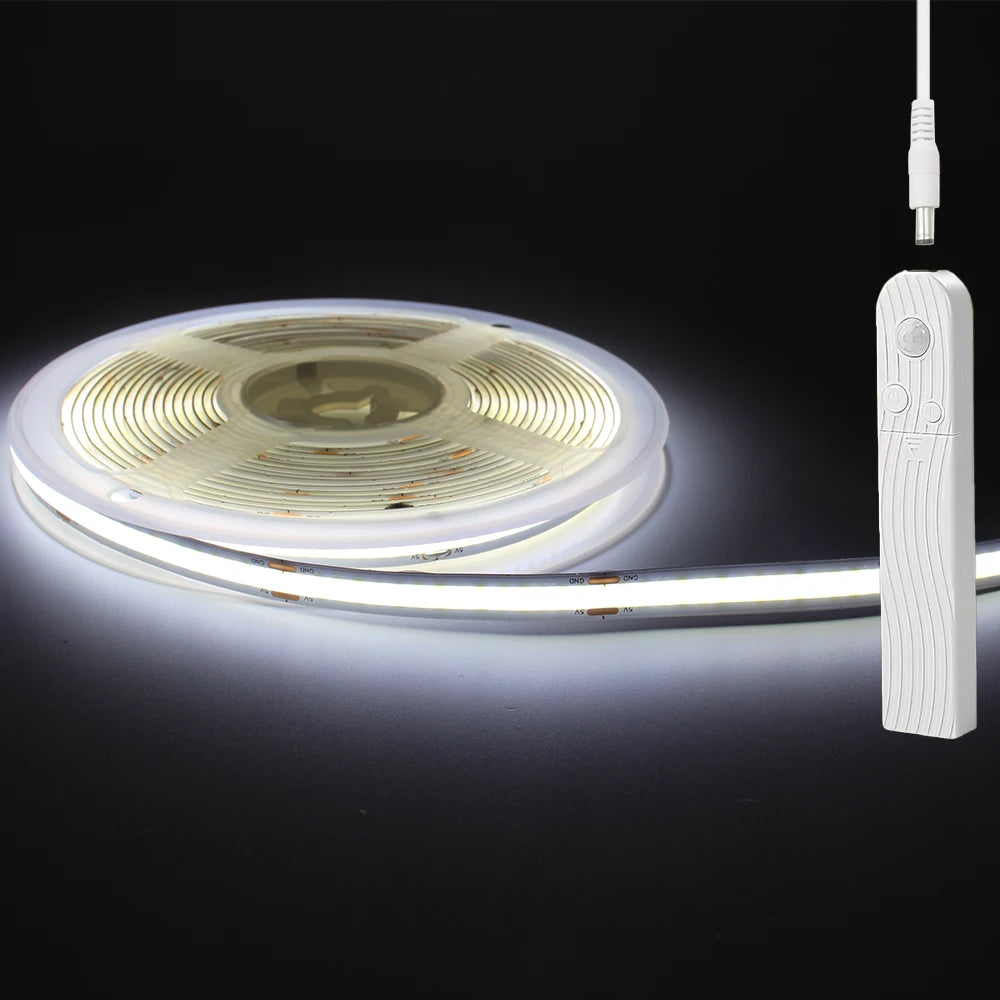 ruban led blanc flexible adhésif 320leds capteur mouvement batterie interrupteur moderne