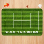 tapis sol moderne terrain tennis bleu vert orange antidérapant polyester coton 40x60cm 50x80cm
