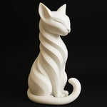 statue chat moderne rayures noires blanches intérieur extérieur décoration étagère stylisée opaquemodelemodernestylise