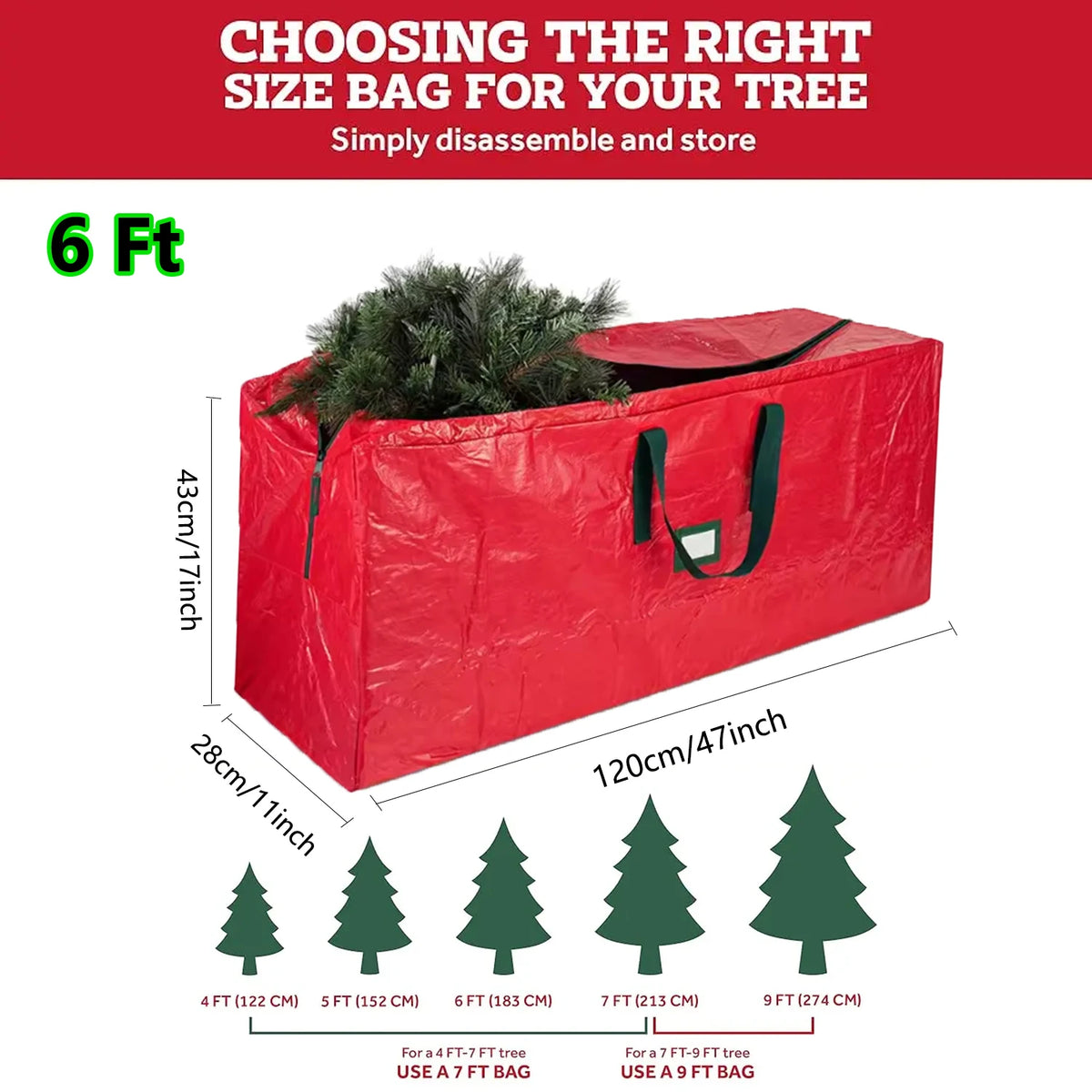 sac rangement sapin noël imperméable durable poignées robustes réutilisable extra large vert rouge gris