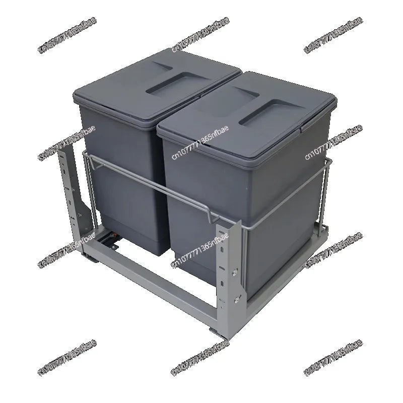 poubelle cuisine acier inoxydable gris moderne fixation rangement intégré tri odorant