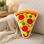 coussin 3d forme pizza pepperoni olives fromage salon blanc rouge vert jaune