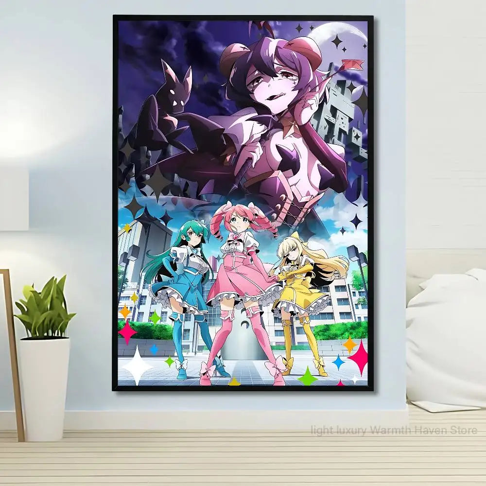 affiche anime personnages moderne art japonais décoration salon papier frame noir varied colors