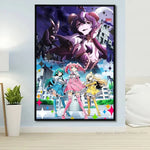 affiche anime personnages moderne art japonais décoration salon papier frame noir varied colors