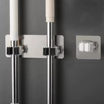 porte balai mural adhésif blanc noir moderne support outils cuisine salle bains