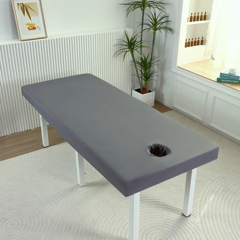housse lit massage spa drap housse coton doux table massage couleur unie moderne