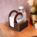 panier tressé marron rustique réutilisable serviettes décoration table opacité adulte unisexe