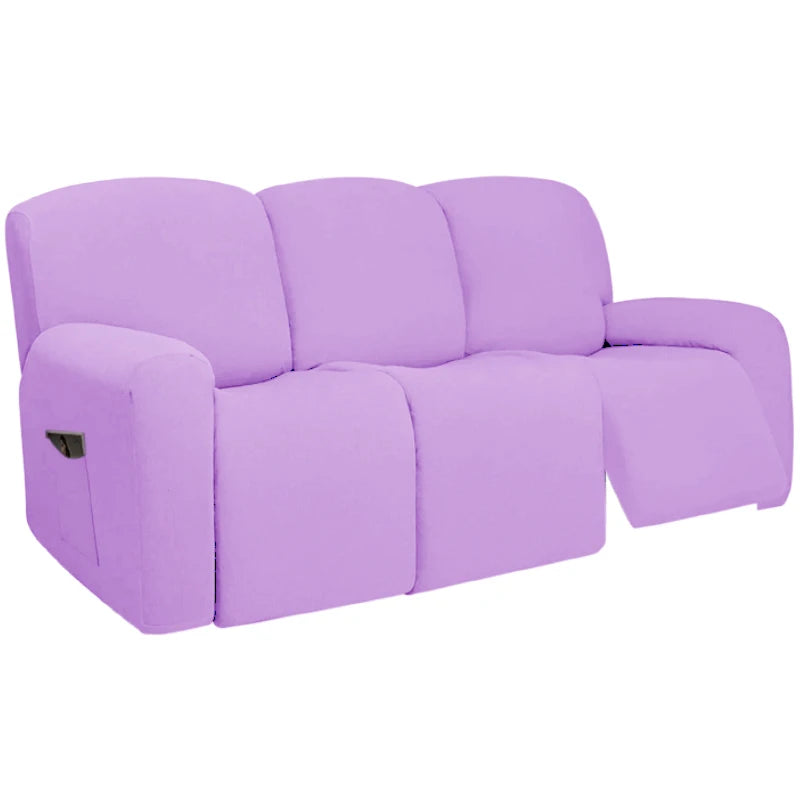 housse canapé inclinable fauteuil polyester lavable moderne élastique gris foncé doux poche rangement summer