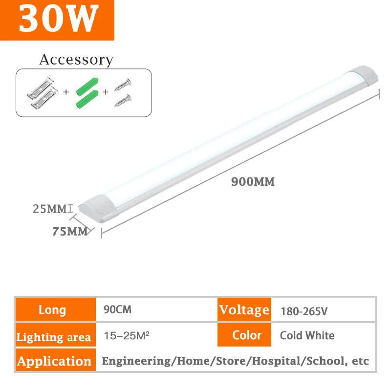 éclairage led barre 60cm 90cm 120cm blanc moderne lisse 180deg 30000h