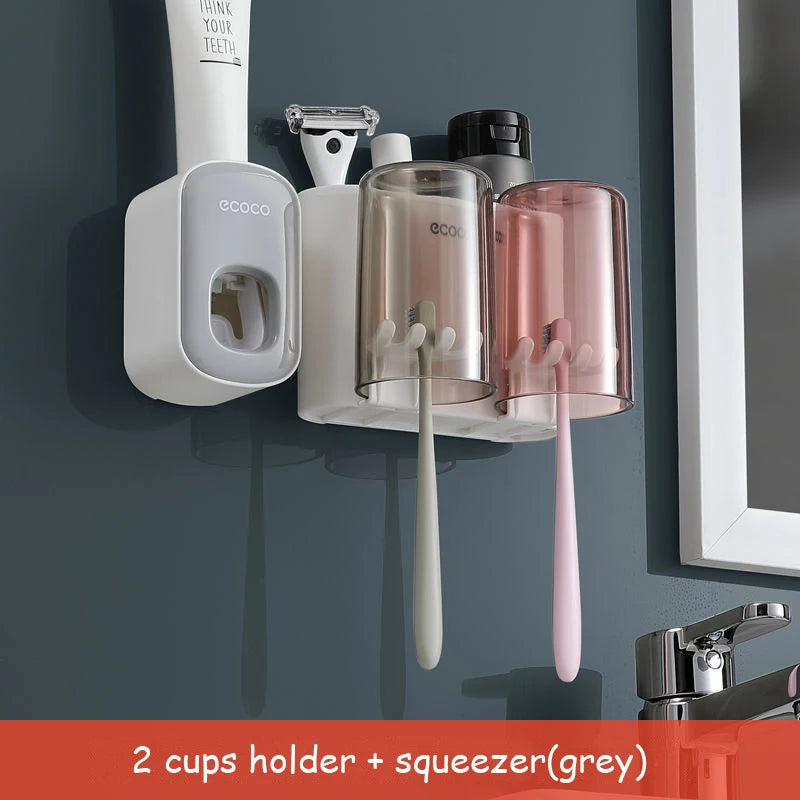 organisateur salle bain blanc gris moderne transparent brosse dents pot dentifrice brosse cheveux rasoir