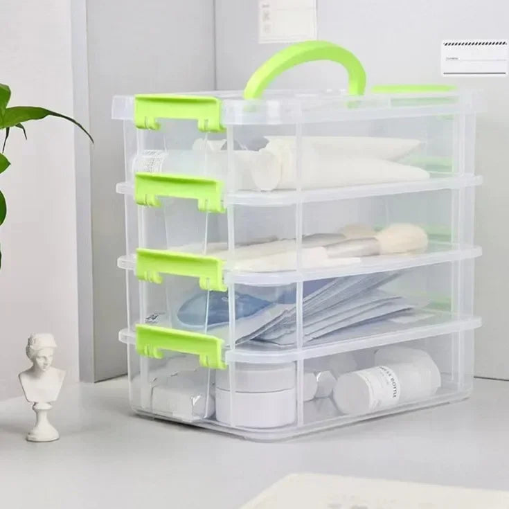 boîtes rangement transparentes modernes réutilisables poignées organisation école articles divers blocs construction jouets