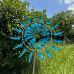 décorations jardin métal rouge blanc violet doré bleu moderne translucides motifs floraux tringle métallique