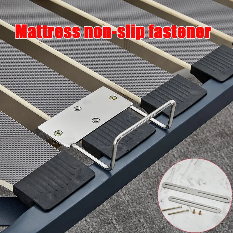 fixateur anti dérapant matelas coussin acier inoxydable moderne minimaliste vissage adhésif plaques barres métalliques