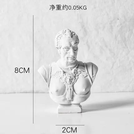 bustes sculptés resine blanc details fins antique figures grecques decor