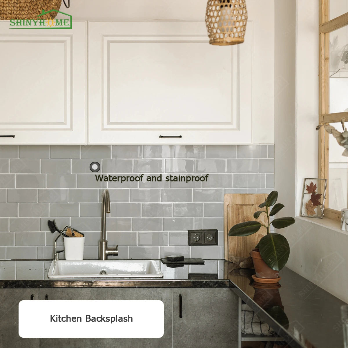 autocollants carreaux cuisine vert clair moderne brillants auto adhésifs 10 pièces muets résistants chaleur