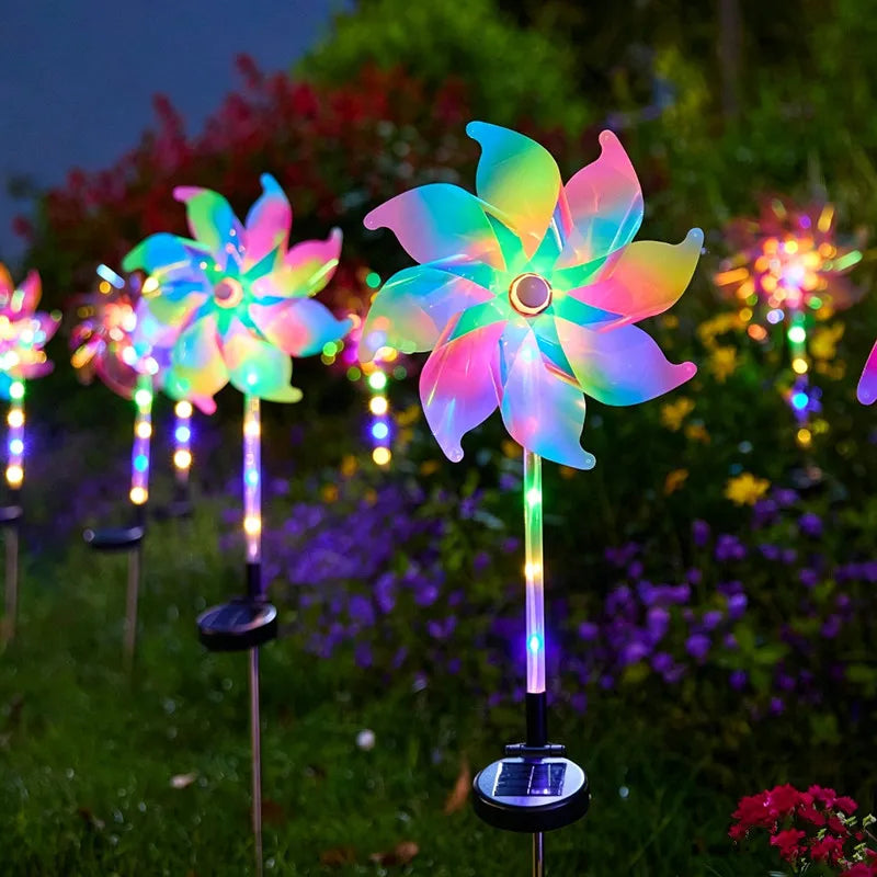 décoration extérieure éolienne solaire multicolore moderne transparente jardin patio cour