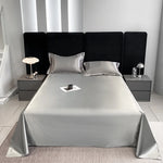 drap plat satin noir bleu uni moderne oreillers coussins lit opacité simple