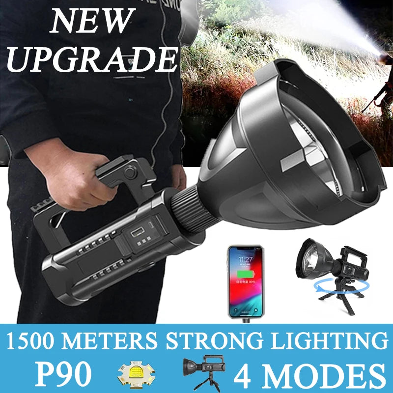 torche électrique led 25w portable résistante choc certification rohs ul camping