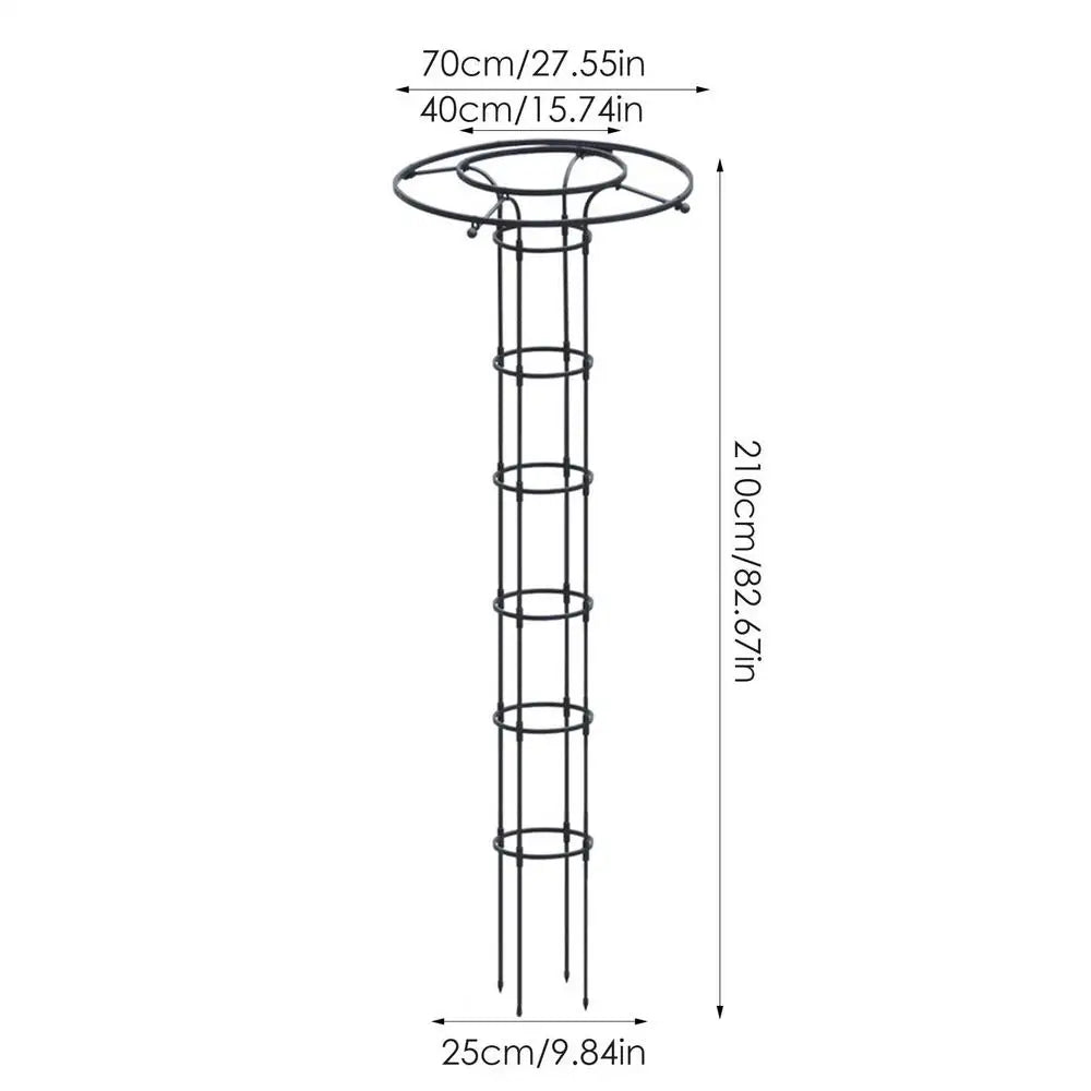support plante grimpante métal noir structure circulaire annneau horizontal moderne jardin 150cm