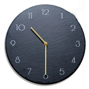 horloge murale ardoise texture dorée moderne minimaliste salon chambre fixations métalliques différentes tailles