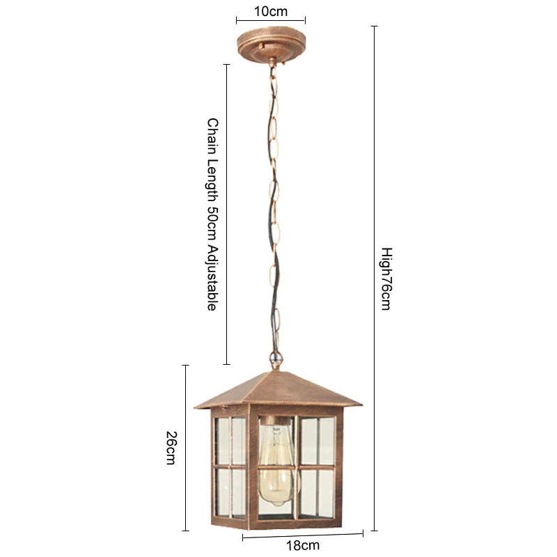 lampe suspendue vintage noir bronze verre transparent barreaux carré salon chambre adjustable(chain)