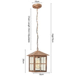lampe suspendue vintage noir bronze verre transparent barreaux carré salon chambre adjustable(chain)