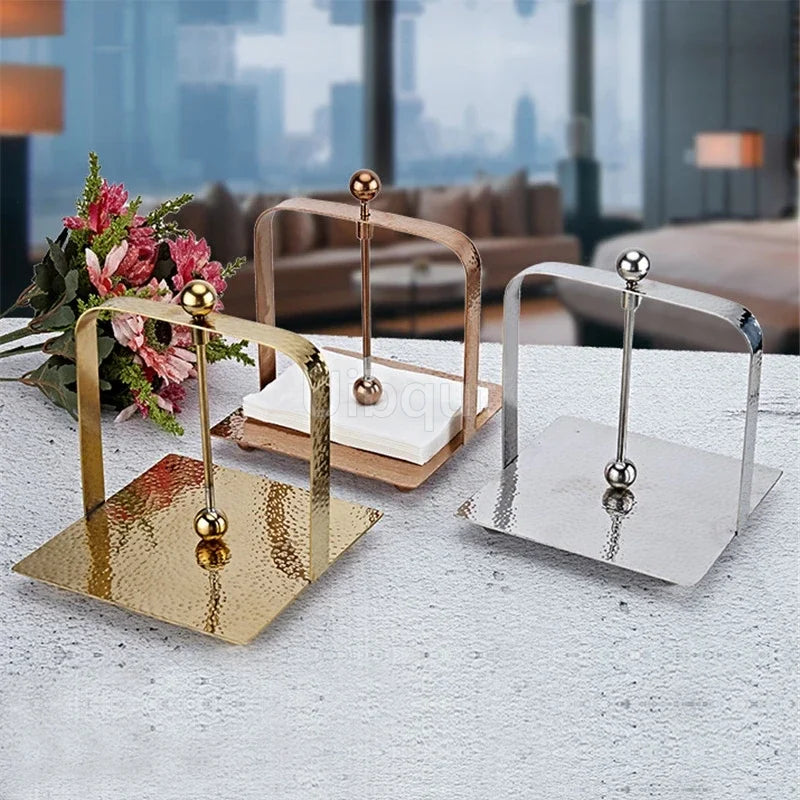 porte serviettes table cuisine métal doré argent moderne élégant distributeur mouchoirs papier décor maison