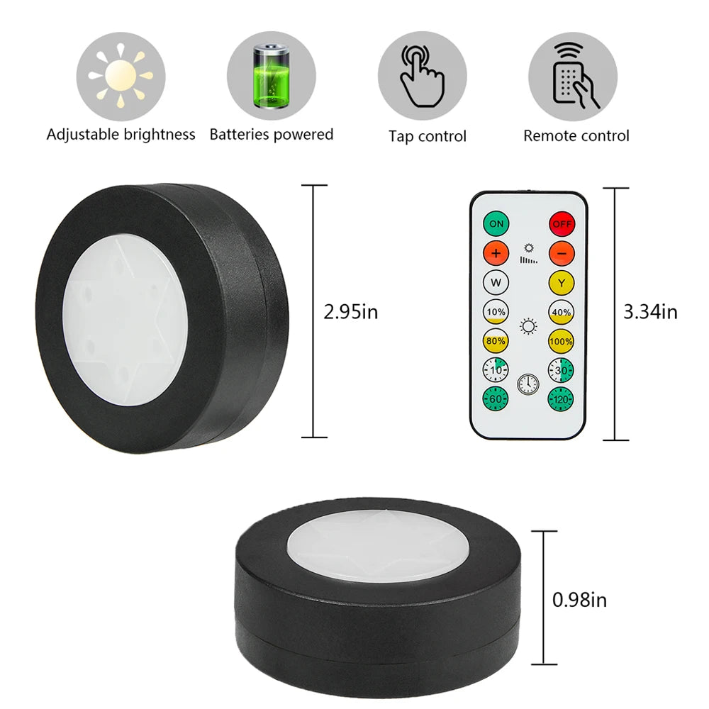 spots led noirs ronds adhésifs télécommande lumiere moderne chambre blanc chaud 3000k 6500k