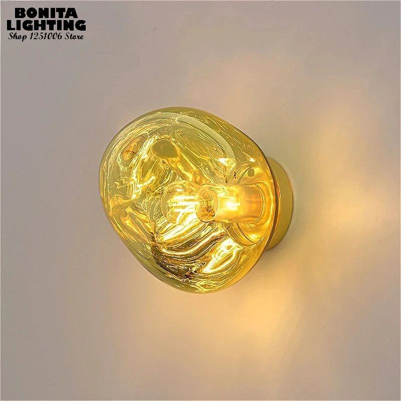 applique murale verre texturé or moderne éclairage quotidien fixée mur opacité lumière led 249