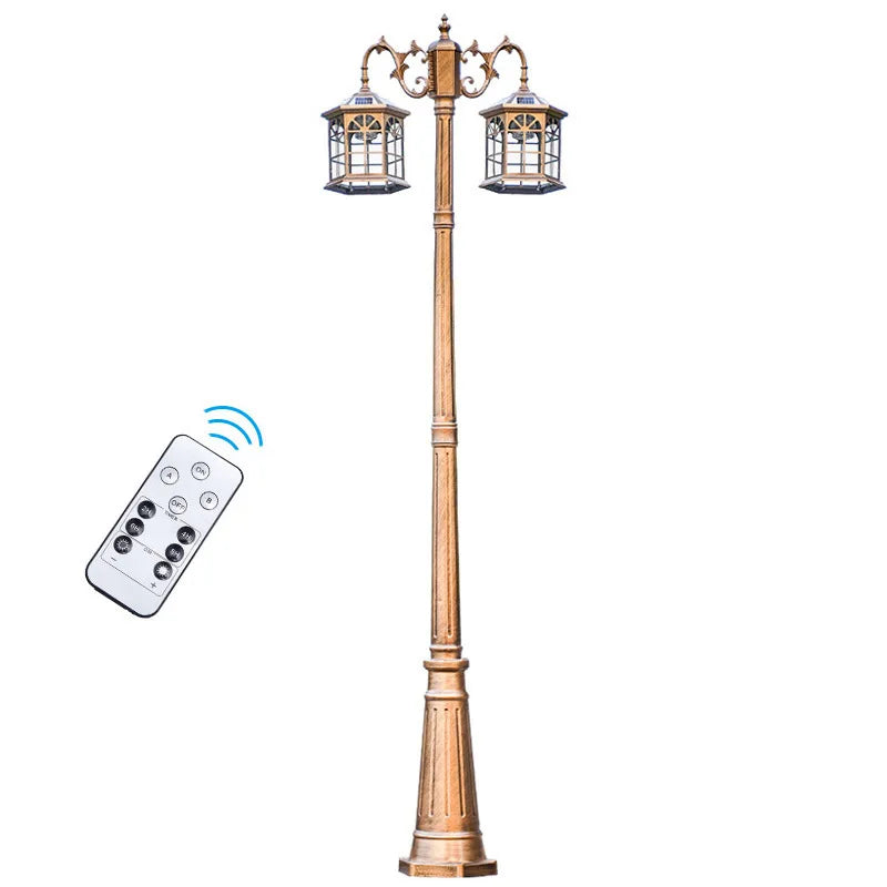 lampe solaire jardin verre translucide vintage noir bronze télécommande